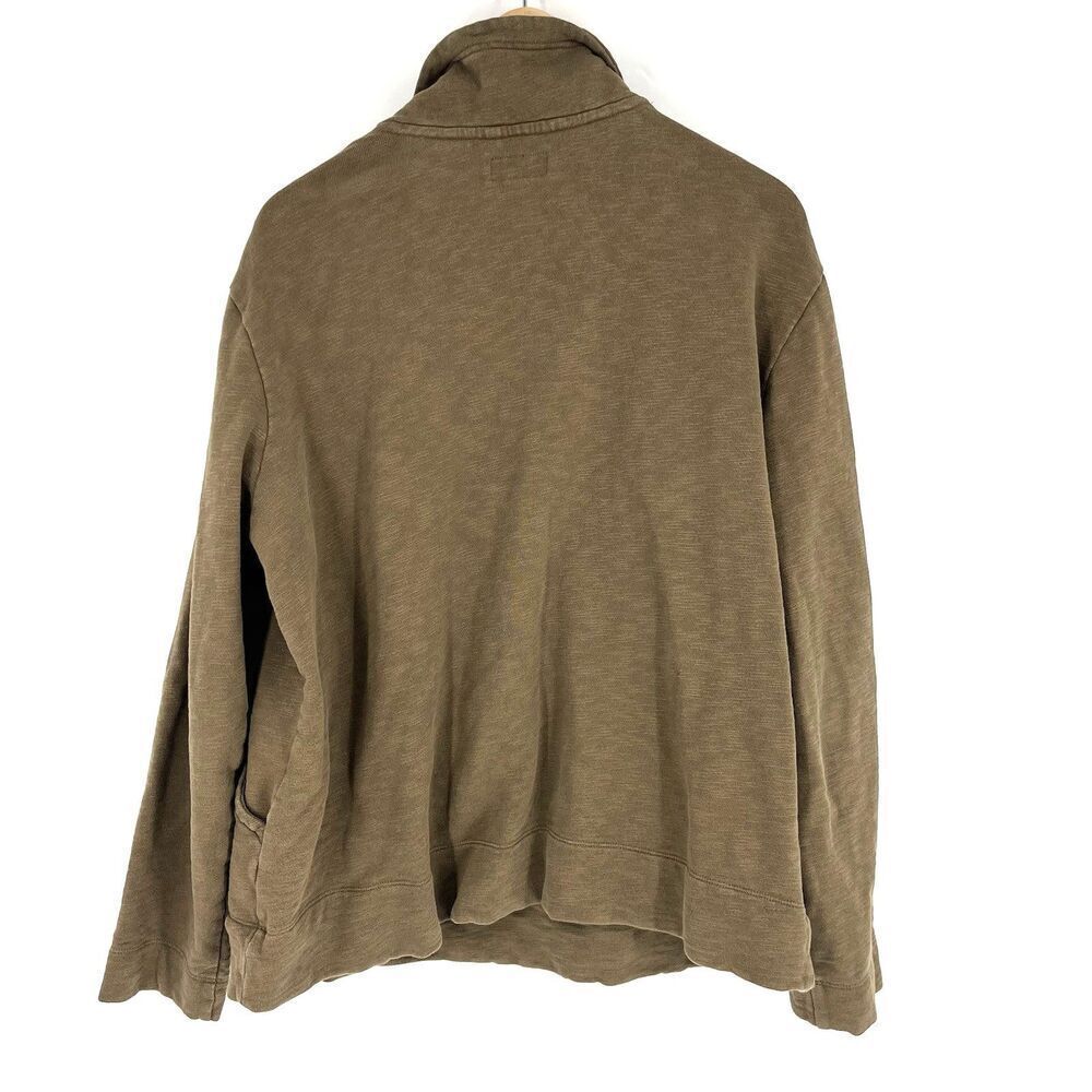 LL Bean Signature Vintage Sweatshirt Size Large Men Olive Green Pullover 1/2 Zip - Picture 4 of 7